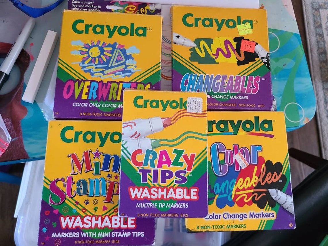 Vintage Crayola Markers Changeables Overwriters Stampers Etsy