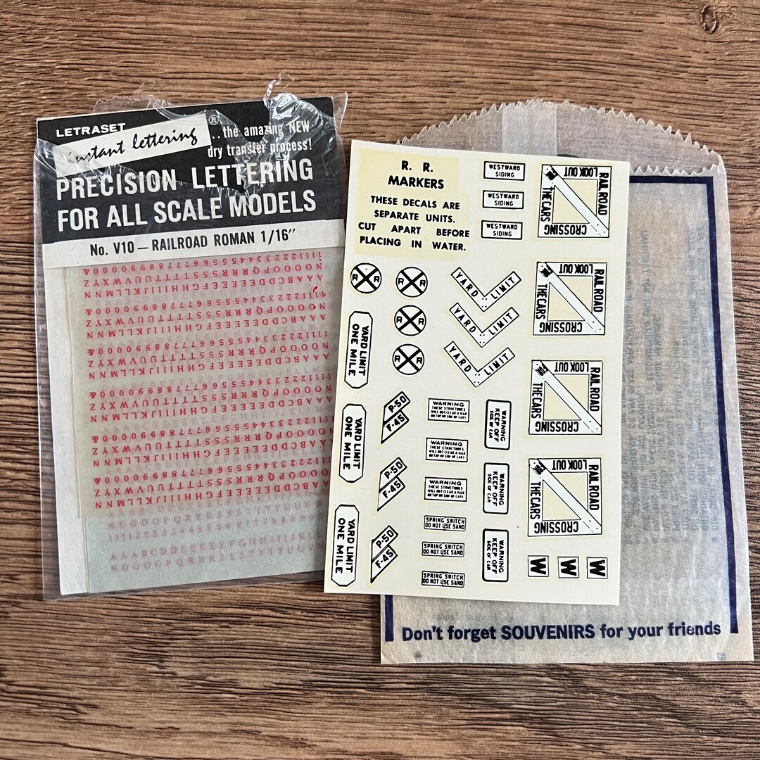 Vintage 1/16th Railroad Scale Model Lettering & R. R. Markers Decals ...
