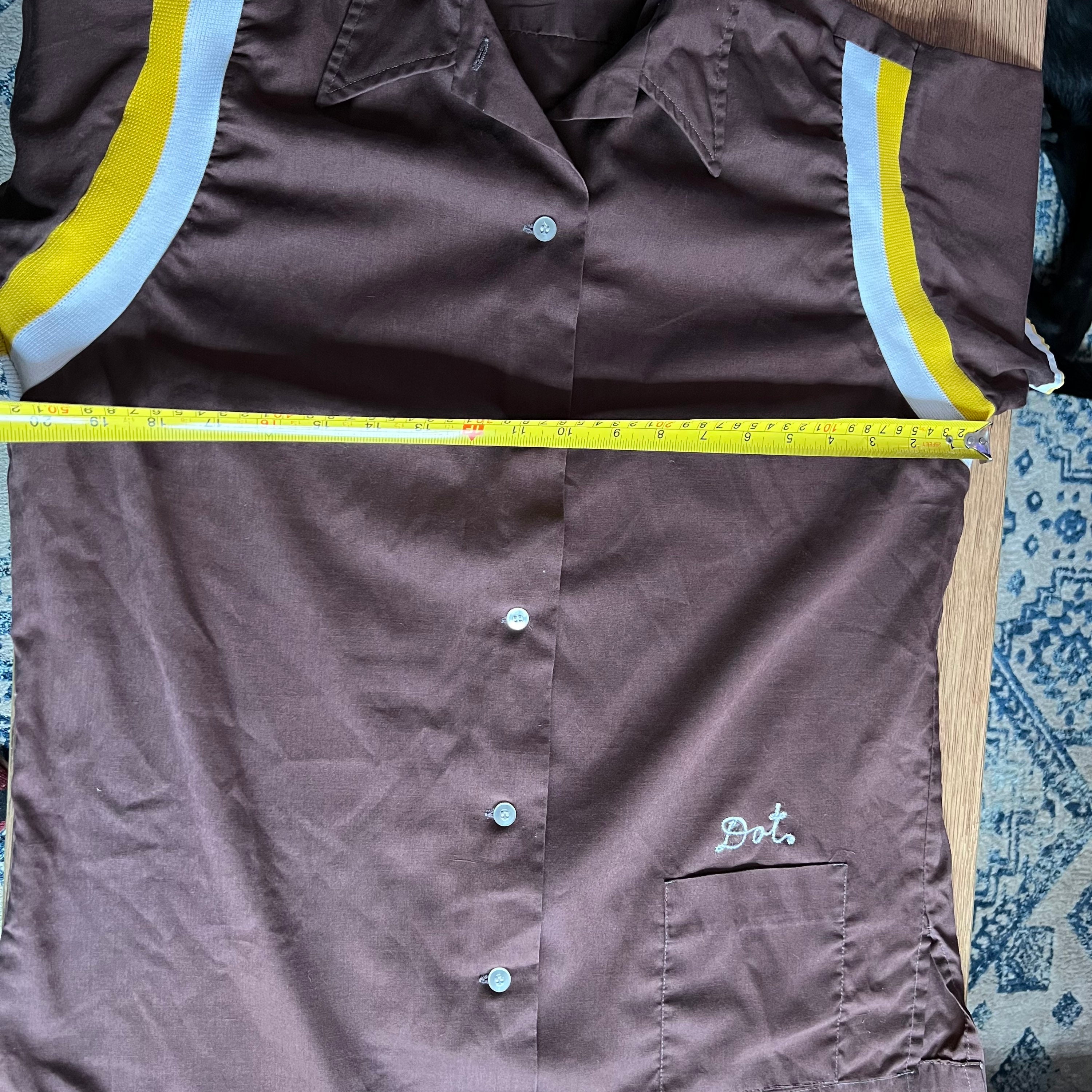 Vtg 1960s King Louie Bowling Shirt Sz 38 Med Womans Collared Chain