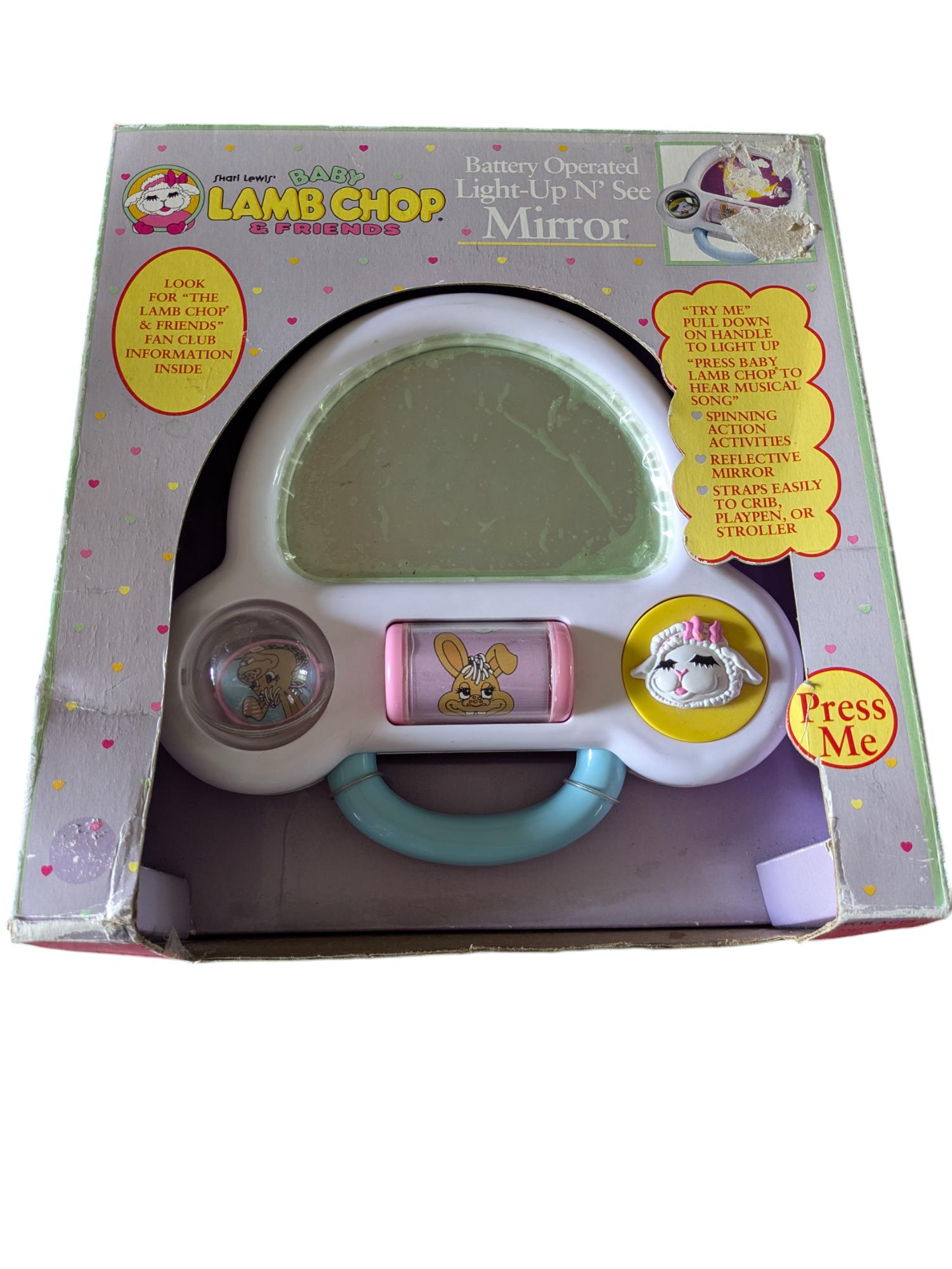 NOS 90s Baby Toy Crib Stroller Mirror Lamb Chop Light up N See Shari Lewis Condition New Unused in Original Packaging Box Shows Wear See P Etsy