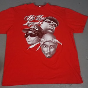 Vintage 90er Jahre Tupac Easy Biggie TShirt Rap Tee 2pac Hip Hop 4XL Hip-Hop-Legenden Grafik-T-Shirt
