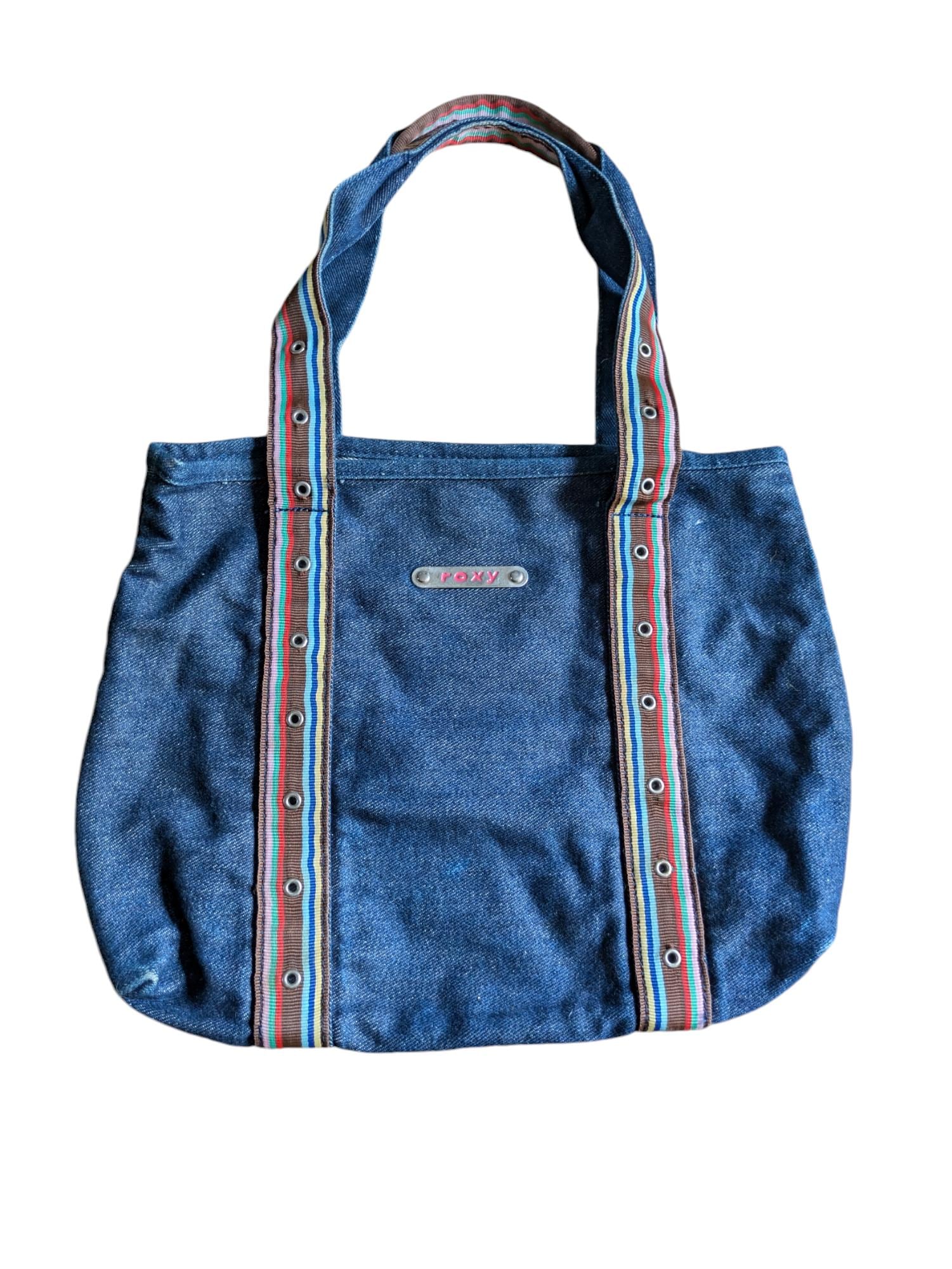 Vintage 90s Roxy Denim Tote Handbag Y2K Quicksilver Pacsun Condition Great Overall Clean Inside See Photos for Details Please Zoom In Etsy
