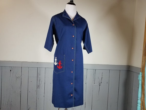 Vintage sheath dress Sailor anchor roadrunner novi