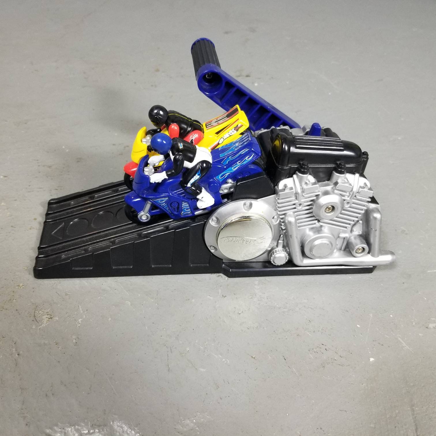 Hot Wheels Hyper Wheels Dual Cycle Motorcycle Racer Launchers Vtg