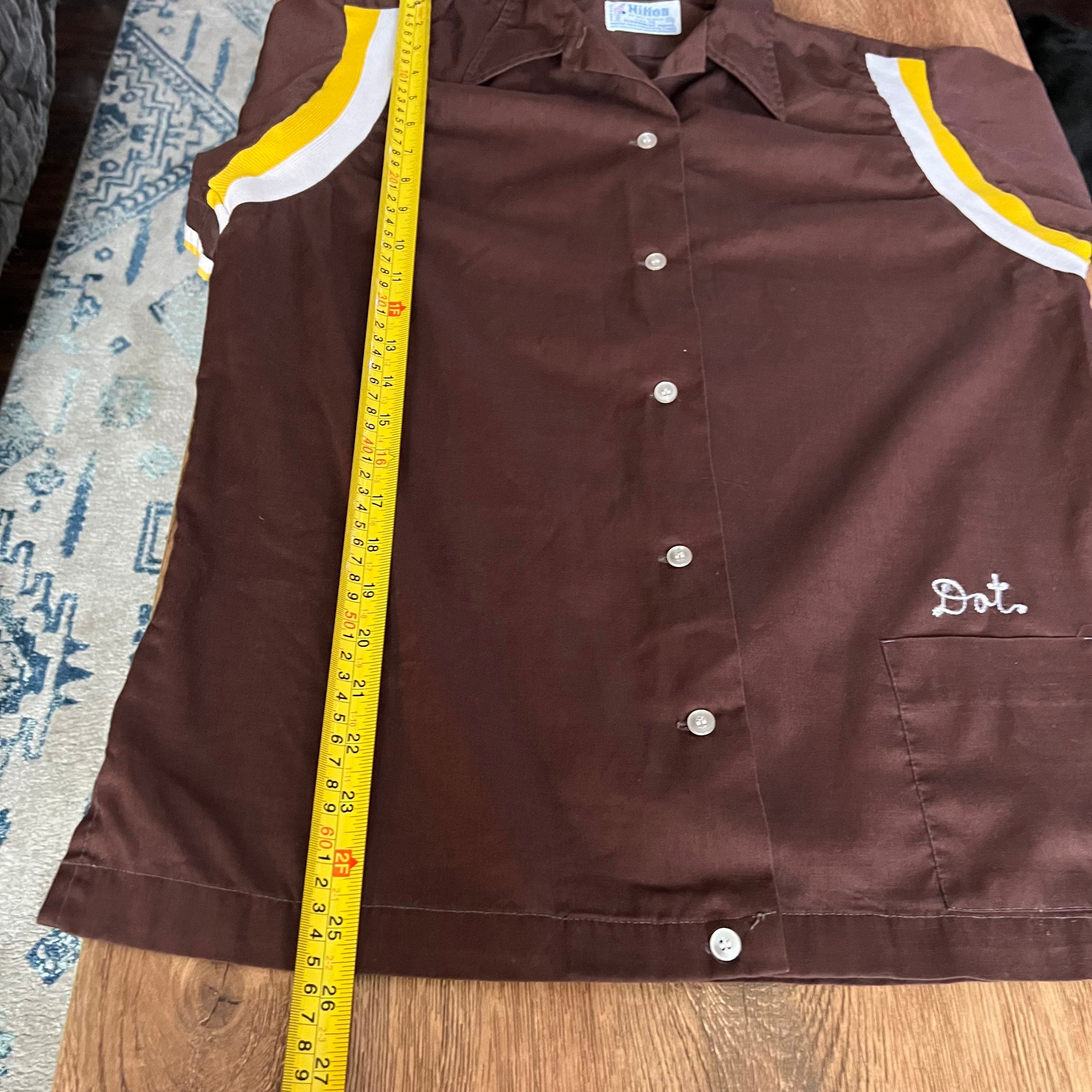 Vtg 1960s King Louie Bowling Shirt Sz 38 Med Womans Collared Chain