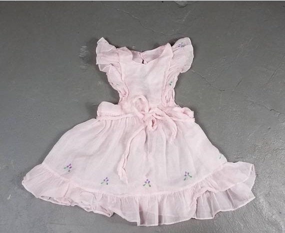 Vintage Little Girl's Pink Dress Sheer embroidered | Etsy