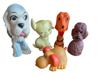 Vintage Rubber Squeak Toy Lot Dogs RARE 50s 60s Condition all figures still squeaks and are in overall good condition See photos for detail