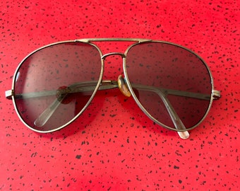 Vintage Pilot Pilotensonnenbrille Goldfarbener Drahtrand für Teile oder Reparatur