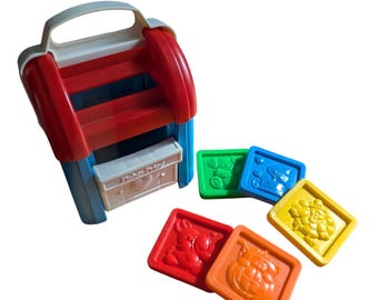 Vintage 1989 Fisher Price Sort And Stack Mailbox 5 Letters Toddler Toy Condition: light scuffs, good overall