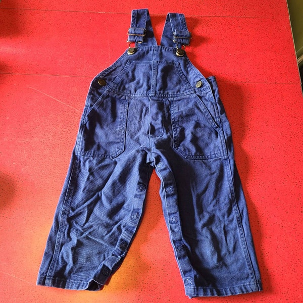 Vtg 80s 90s Okie Dokie Toddler Overalls 2T Dark blue USA