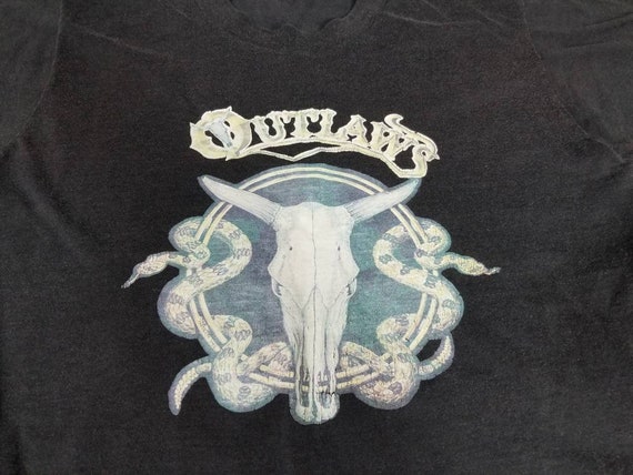 Vtg 70s 80s Outlaws Rock Band T Shirt Country thi… - image 3