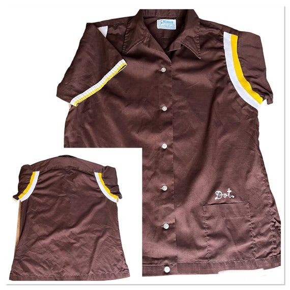 60s〜 King Louie Bowling Shirt USA stitch Vtg 1960s King Louie Bowling Shirt Sz 38 Med Womans Collared