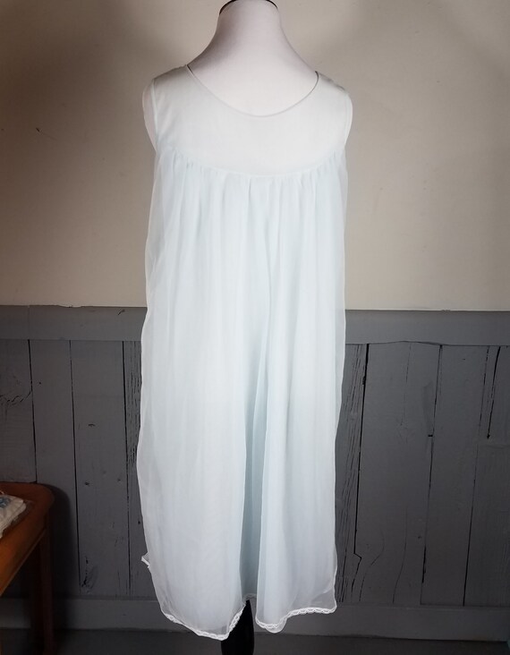 Vintage 2 layer nylon nightgown size medium sheer… - image 4