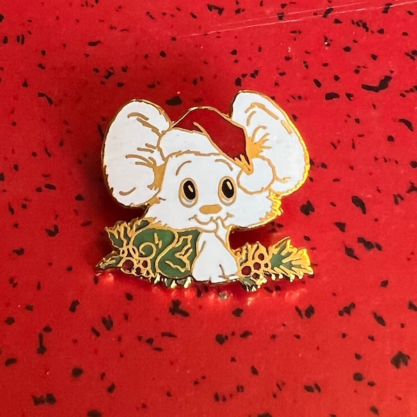 1973 RARE Hallmark Pin Christmas Vintage Mouse White in Santa Hat Cloisonne. Condition: great overall, see photos for details please zoom in