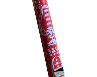 Vintage Tin Litho Noise Maker Instrument Sax A Flute. Condition is Used with some scuffs