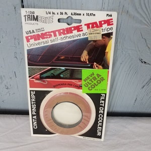 Nos PINK Pinstripe auto Tape TrimBrite Vintage car 1/4 Inch x 36' Trim Brite ultra color Auto detailing Car decal