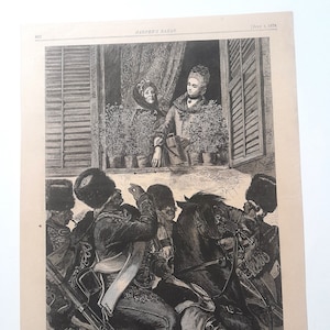 The Hussar&#39;s Greeting - Harper&#39;s Bazar July 5 1879