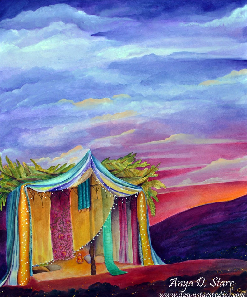 Judaica Art 'sukkah' PRINT Jewish Wall Art Canvas Wall Etsy