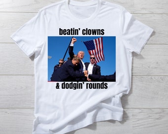 Donald Trump beating clowns dodging rounds PNG