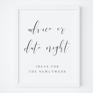 Advice or Date Night Ideas Sign.wedding Signs.wedding Reception ...