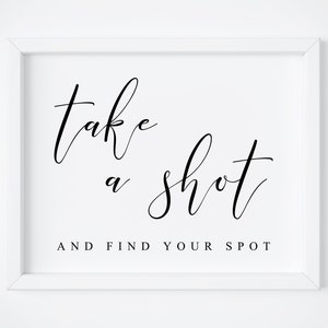 Prenez une photo et prenez un siège - Panneau de siège de mariage - Panneaux de mariage - Signalisation de mariage - Panneau de prise de vue - Panneau de prise de siège - Trouvez votre siège.
