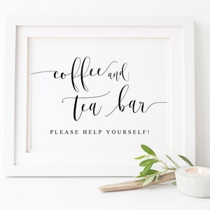 Coffee And Tea Bar Sign.Coffee Bar Sign.Tea Bar Sign.Coffee And Tea Sign Printable.Wedding Signs.Wedding Printables.Wedding Drinks Sign.Sign