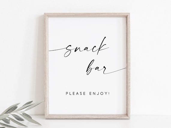 Snack Bar Sign-Late Night Snack Wedding Sign-Food Table Signs-Wedding Signs-Wedding Food Signs-Wedding Reception-Wedding Party Sign-Signs.