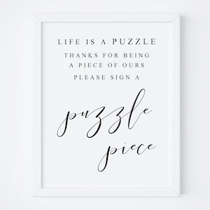 Puzzle Guestbook Sign. Wedding Puzzle Sign. Printable Puzzle Piece Guestbook Sign. Sign A Piece. Wedding Signs. Puzzle Guestbook Printable.