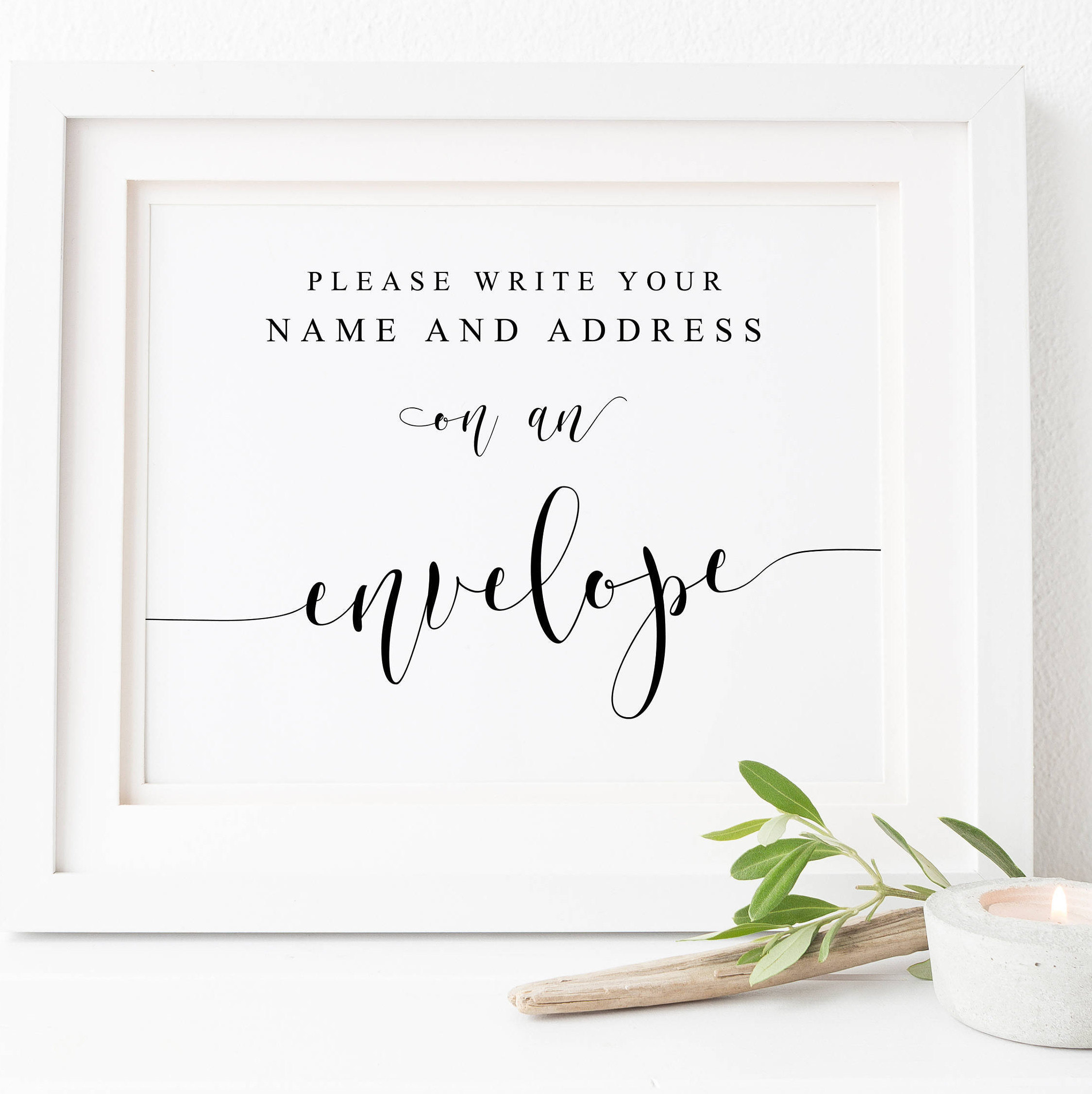 wedding addressee thank you card Write your Address Sign Rustic Bridal Shower Address Station sign DIGITAL FILE sign an envelope