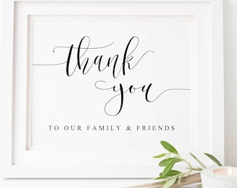 Dank u bruiloft teken-dank u teken-bruiloft teken afdrukbare-dank u aan onze familie teken-bruiloft afdrukbare-bruiloft tekenen-bruiloft decor.