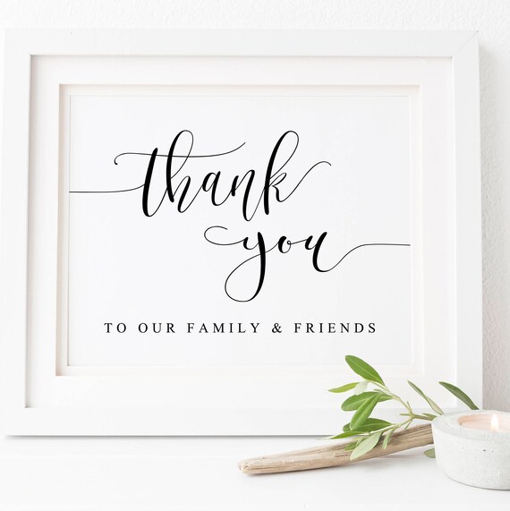 Thank You Wedding Sign-Thank You Sign-Wedding Sign Printable-Thank You To Our Family Sign-Wedding Printable-Wedding Signs-Wedding Decor.