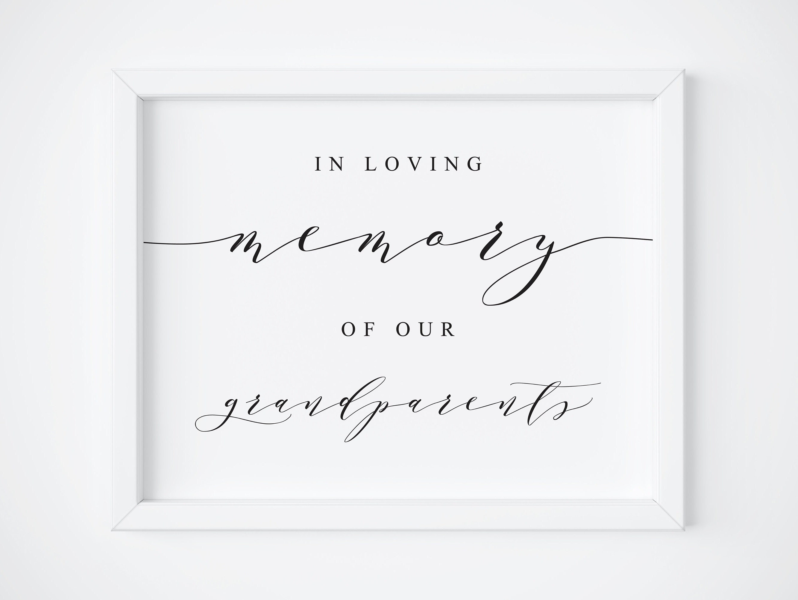 In Loving Memory Of Our GrandparentsWedding In Loving Memory Etsy