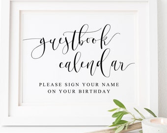 guest-book-calendar-sign-calendar-guestbook-sign-wedding-guest-etsy
