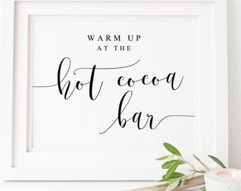 Hot Cocoa Bar Sign.Printable Hot Cocoa Sign.Wedding Signs.Wedding Table Sign.Wedding Drink Sign.Rustic Winter Wedding.Winter Wedding Signs.
