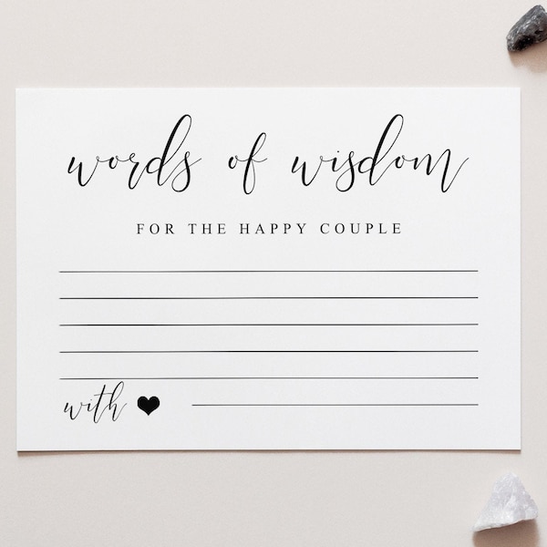 Words Of Wisdom For The Happy Couple Sign-Newlyweds Advice Cards-Best Wishes Card-Wedding Advice Card-Wedding Cards Sign-Wedding Advice.