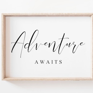 Adventure Awaits Printable Art. Adventure Wall Art. Printable Wall Art. Adventure Print. Nursery Decor. Adventure Poster. Wanderlust Prints.