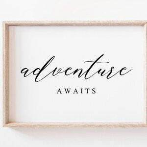 Adventure Awaits Printable Art. Adventure Wall Art. Printable Wall Art. Adventure Print. Nursery Decor. Adventure Poster. Wanderlust Prints.