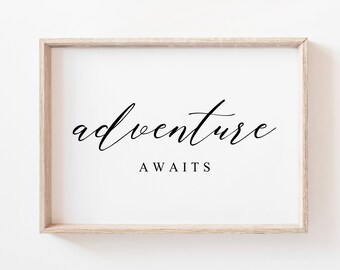 Abenteuer erwartet druckbare Kunst. Abenteuer Wandkunst. Druckbare Wandkunst. Abenteuer Druck. Kinderzimmer Dekor. Abenteuer Poster. Fernweh Drucke.