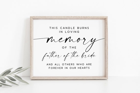 This Candle Burns Sign In Loving Memory Sign Memory Table Etsy