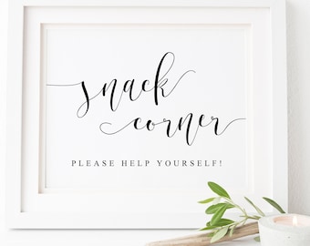 Snack Corner Schild-Snack Bar Schild-Essen Tisch Schilder-Hochzeit Schilder-Hochzeit Essen Schilder-Hochzeit Empfang-Hochzeit Party Schild-Party Food Schild.