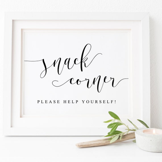 Snack Corner Signsnack Bar Signfood Table Signswedding Etsy