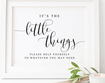 It's The Little ThingsPlease Help Yourself Sign.Bathroom Sign Wedding.Ladies Restroom Sign.Bathroom Basket Sign.Ladies Bathroom Sign.Signs.