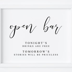 Wedding Open Bar Sign,Wedding Bar Sign,Wedding Drinks Sign,Wedding Signs,Printable Bar Sign,Reception Bar,Open Bar Sign,Bar Wedding Print