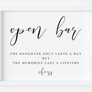 Wedding Open Bar Sign,Wedding Bar Sign,Wedding Drinks Sign,Wedding Signs,Printable Bar Sign,Reception Bar,Open Bar Sign,Bar Wedding Print