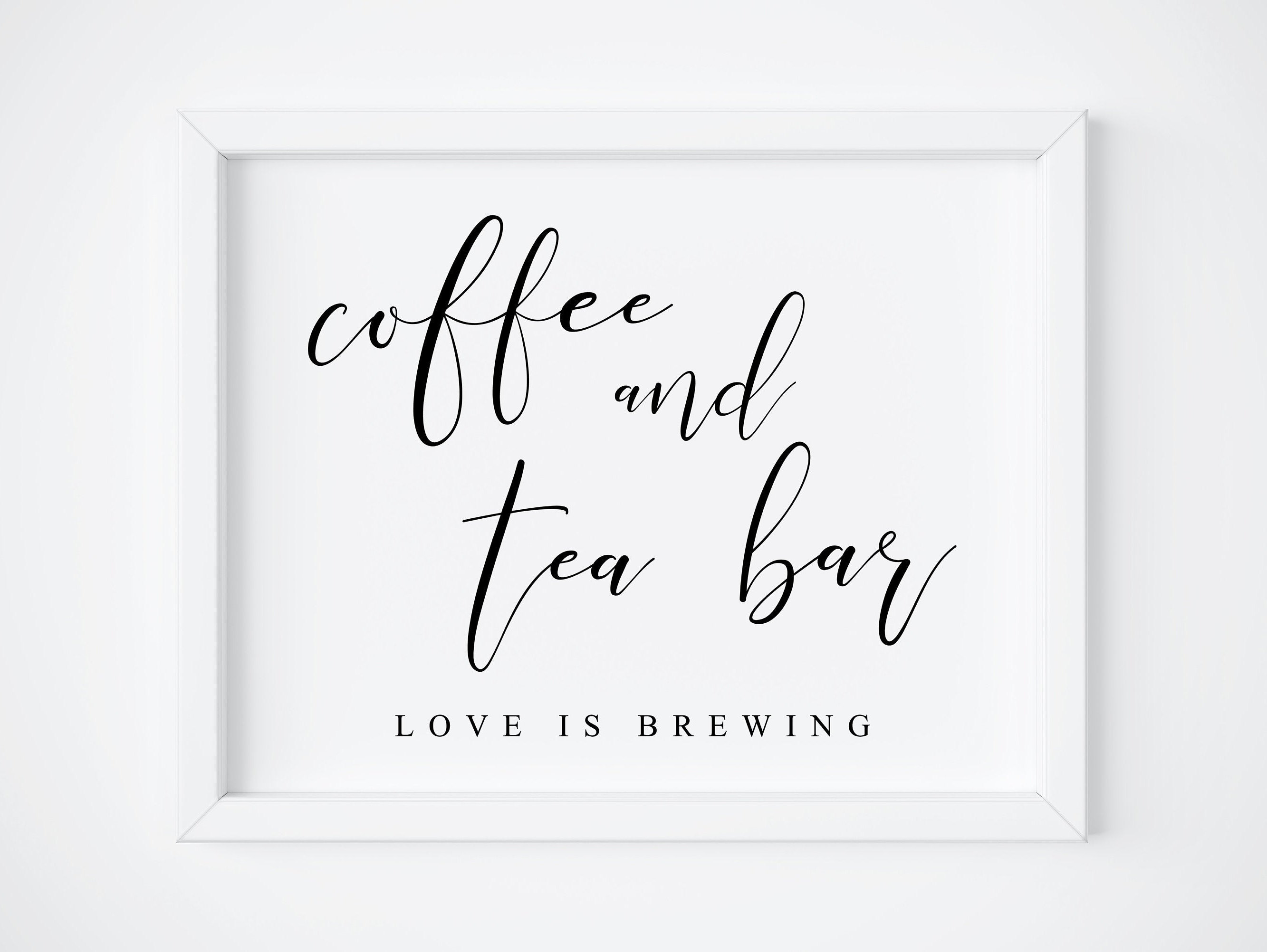 Coffee And Tea Bar Sign.Coffee Bar Sign.Tea Bar Sign.Coffee And Tea Sign  Printable.Wedding Signs.Wedding Printables.Wedding Drinks Sign.Sign