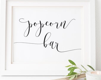 Popcorn Bar teken, Popcorn gunsten, bruiloft Popcorn Bar, bruiloft printables, bruiloft teken, popcorn tekenen, bruiloft zingen afdrukbare, bruiloft tafel tekenen