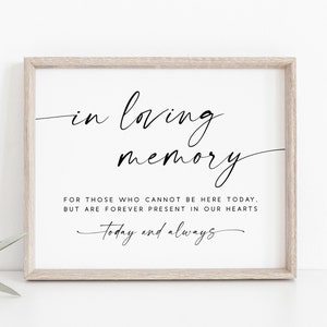 In Loving Memory Wedding Sign-In Loving Memory Wedding Sign-In Loving Memory Sign-Memory Table Sign-Wedding Memorial Sign