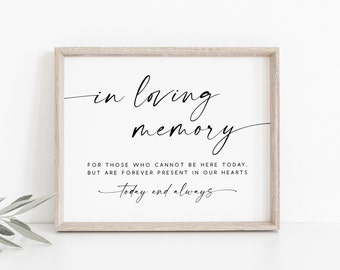 In Loving Memory Wedding Sign-In Loving Memory Wedding Sign-In Loving Memory Sign-Memory Table Sign-Wedding Memorial Sign