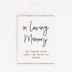 In Loving Memory Wedding Sign-In Loving Memory Sign-Memory Table Sign-Wedding Signs-Wedding Printable Sign-Table Sign-Wedding Memorial Sign