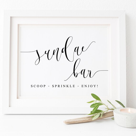 Sundae Bar Sign-Ice Cream Bar Sign-Dessert Bar Sign-Ice Cream Sign-Dessert Table Sign-Party Sign-Ice Cream Printable Sign-Wedding Sign-Signs